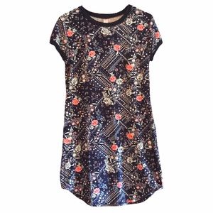 Blue Floral Print Dress